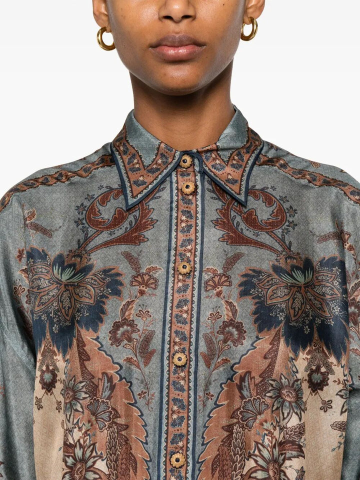 Zimmermann Women Ascension Manstyle Silk Shirt