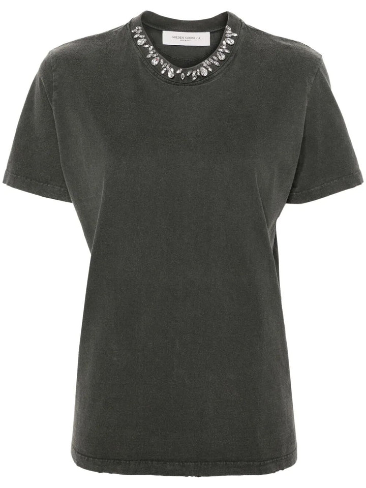 Golden Goose Women Crystal-Embellished Cotton T-Shirt
