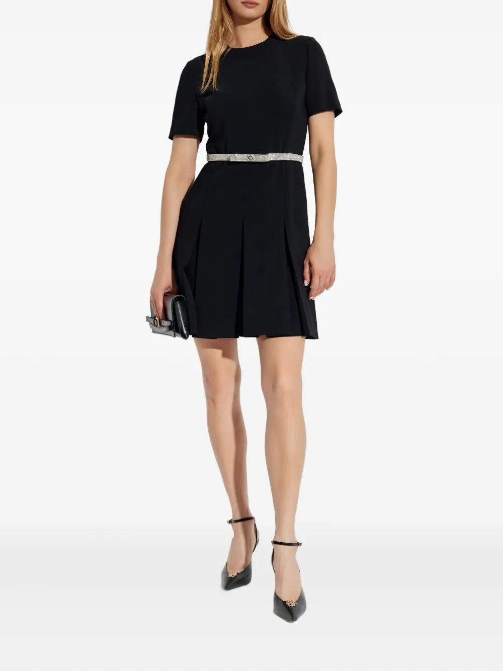 Versace Women Crystal-Embellished Belt Cocktail Dress