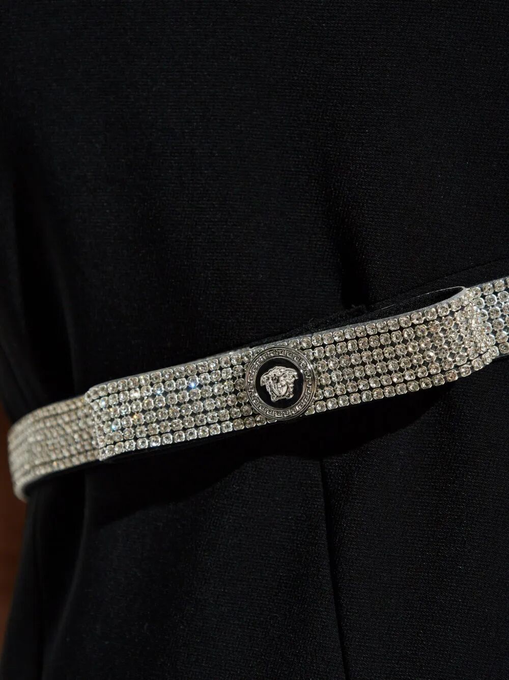 Versace Women Crystal-Embellished Belt Cocktail Dress