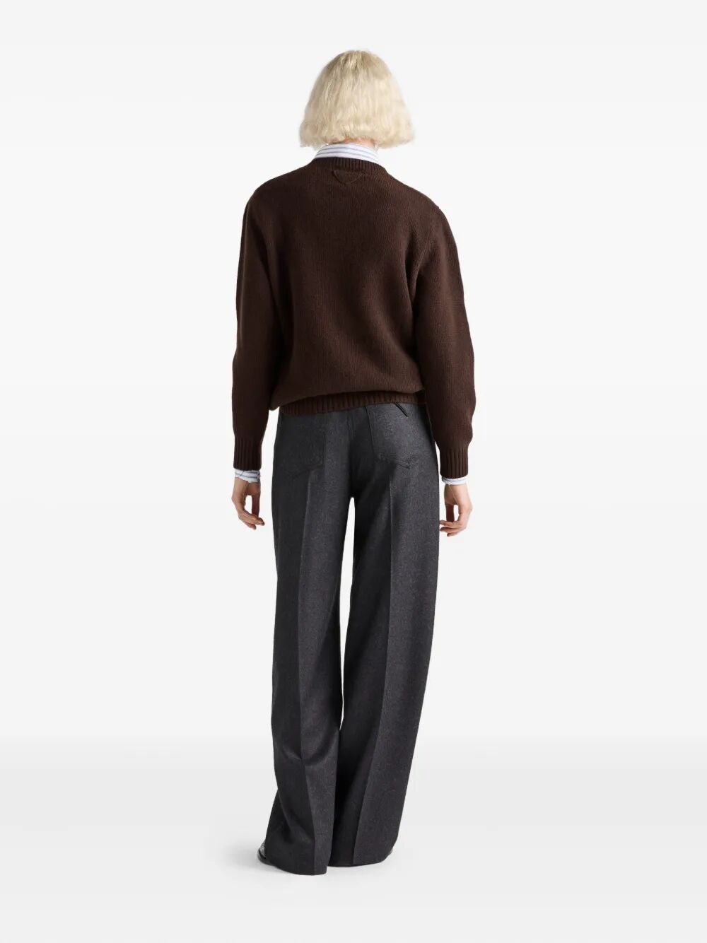Prada Women Wool And Cashmere Crew-Neck Sweater
