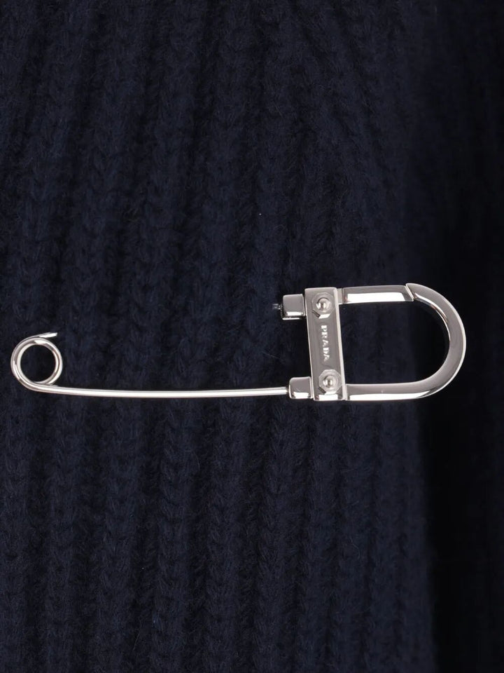 Prada Women Ribbed-Knit Safety-Pin Sweater
