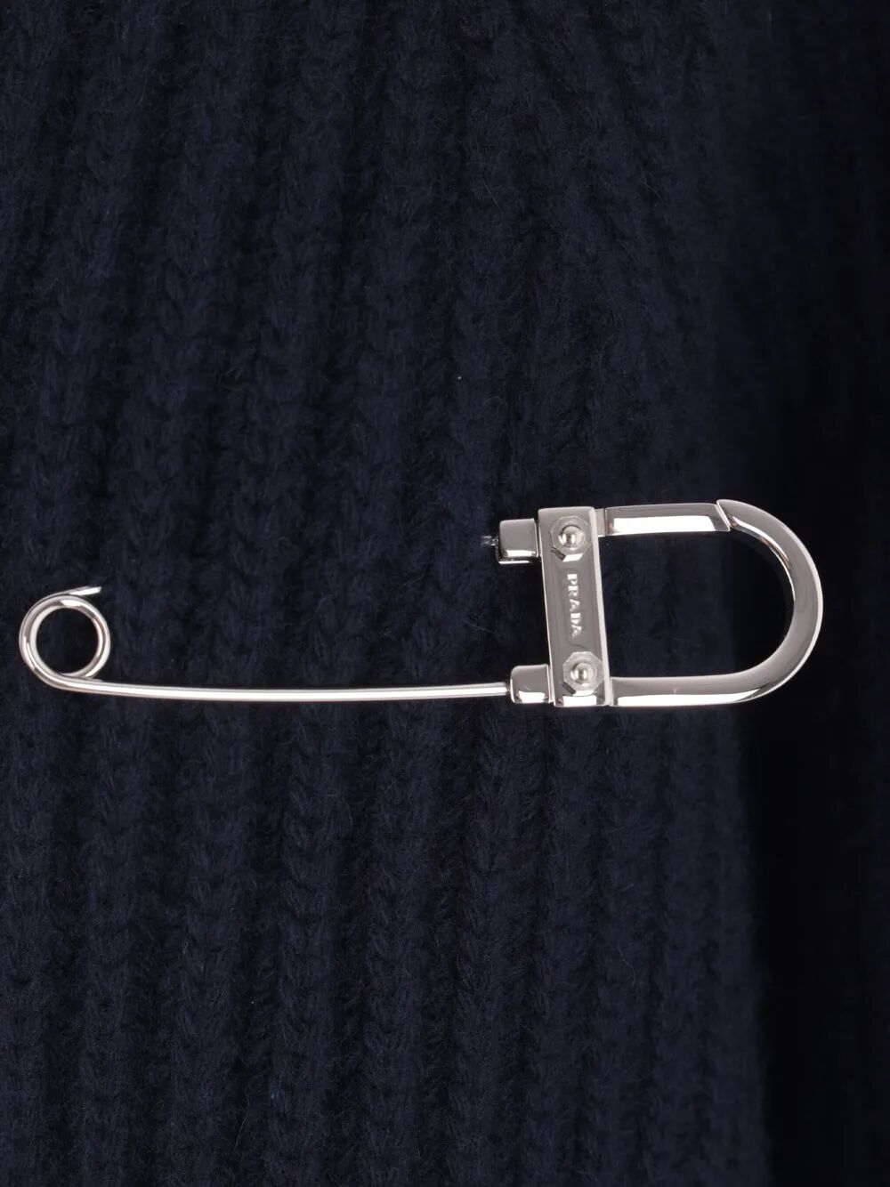 Prada Women Ribbed-Knit Safety-Pin Sweater