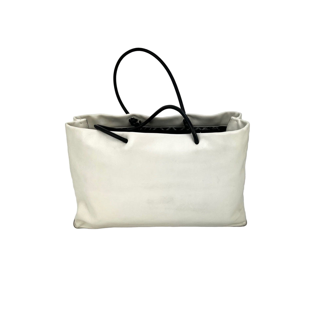 Chanel Essential 31 Rue Cambon Slopping White Leather Tote