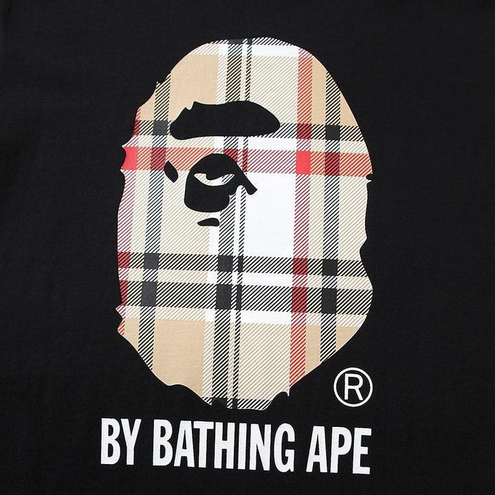 Bathing Ape Check by Bathing Tee Black/Beige