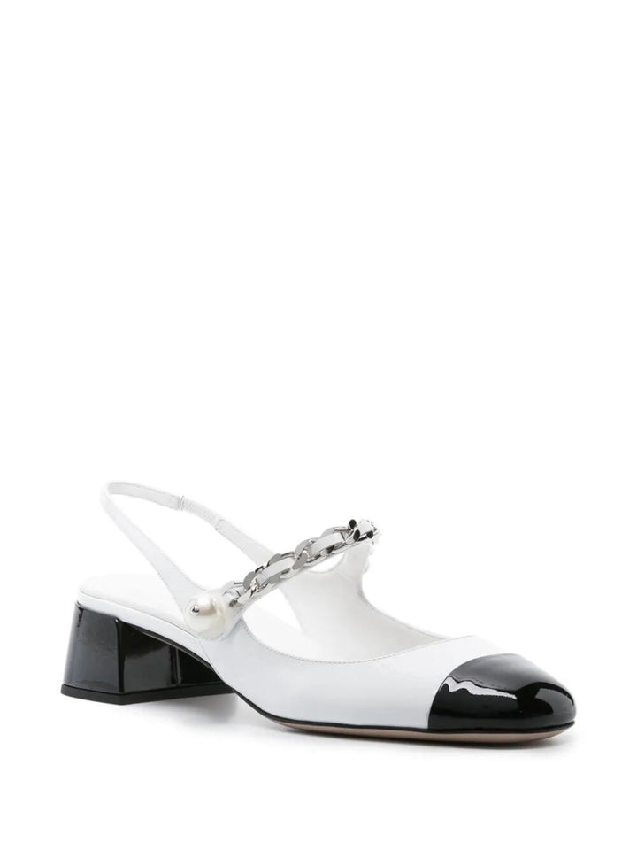 Miu Miu Women Slingback Bicolore Vernice