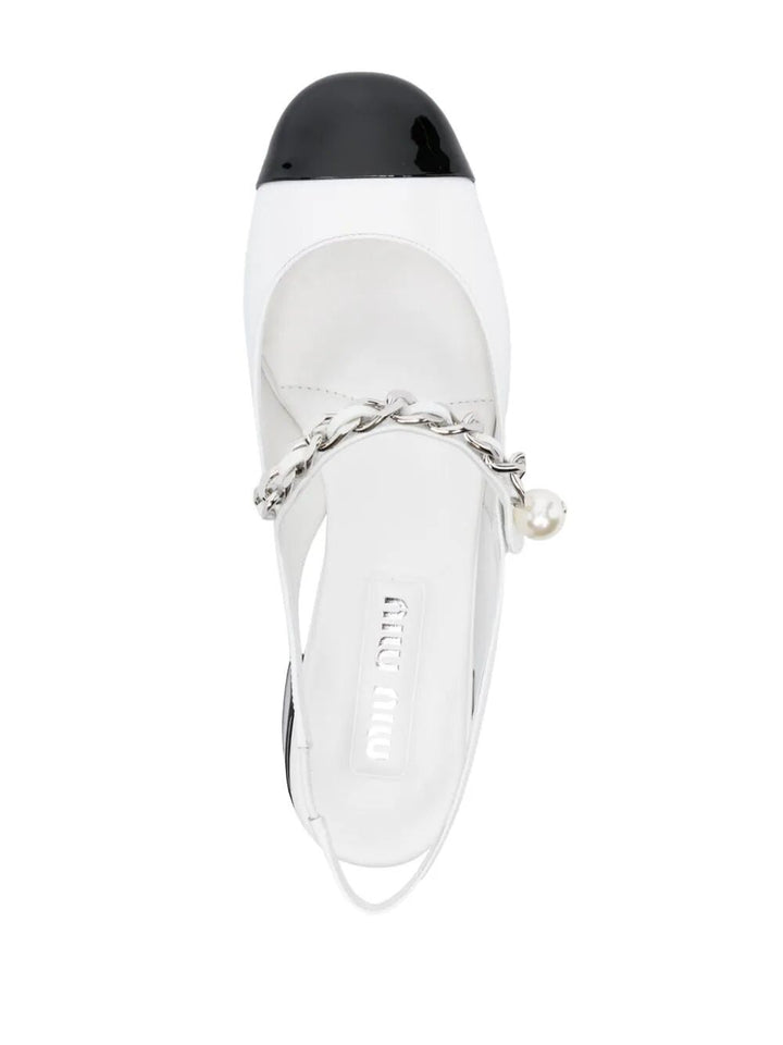 Miu Miu Women Slingback Bicolore Vernice