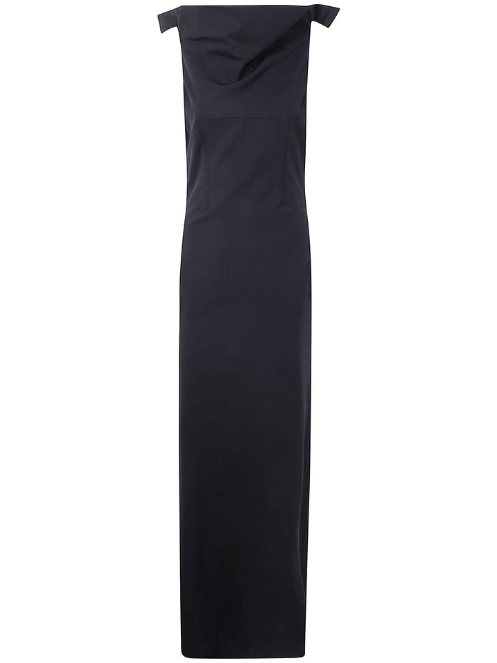Jean Paul Gaultier Women Long Backless Dress With Belt On The Back