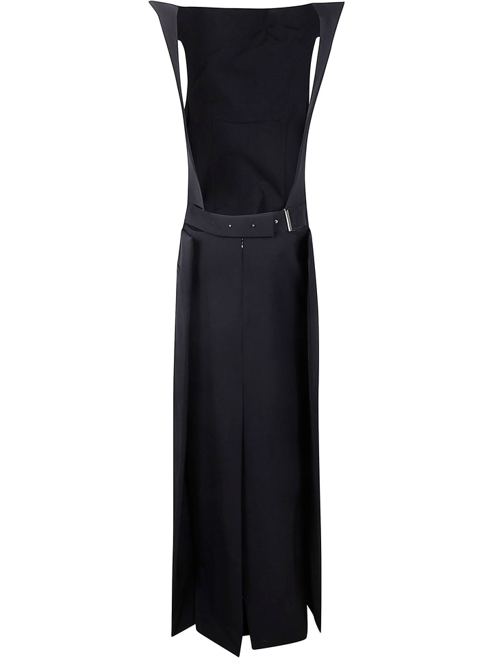 Jean Paul Gaultier Women Long Backless Dress With Belt On The Back