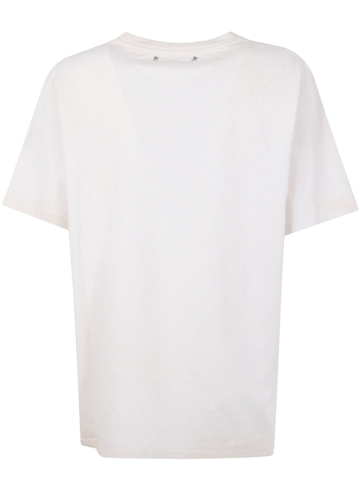 Golden Goose Women "Journey W`S" T-Shirt Regular Gauze Cotton Jersey With Print