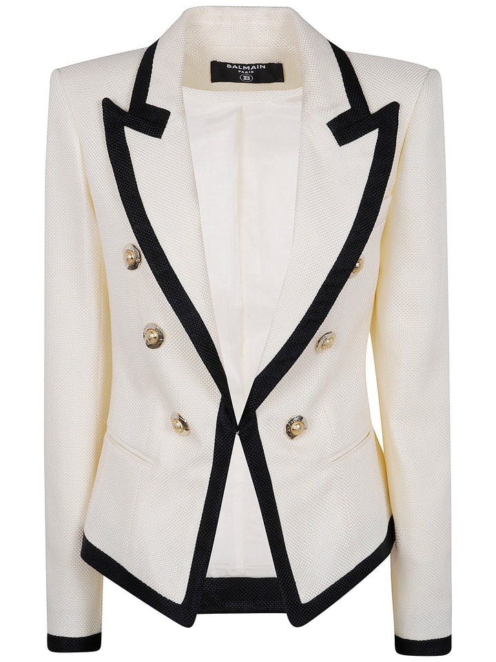 Balmain Women One Button Fitted Natte Jacket