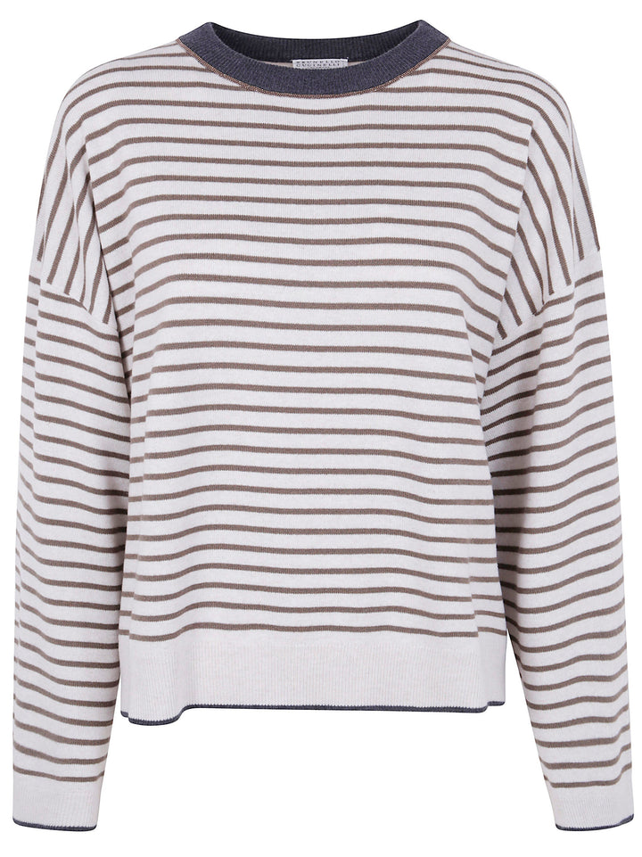 Brunello Cucinelli Women Boatneck Stripes Sweater