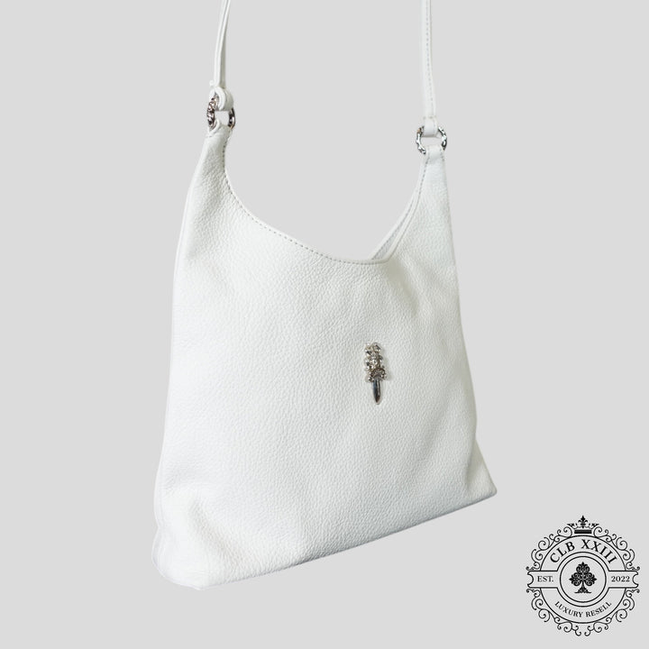 Chrome Hearts Viv Bag in White