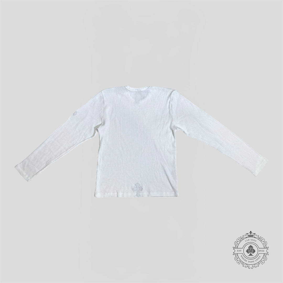 Chrome Hearts Leather Cross Patch Thermal Shirt in White