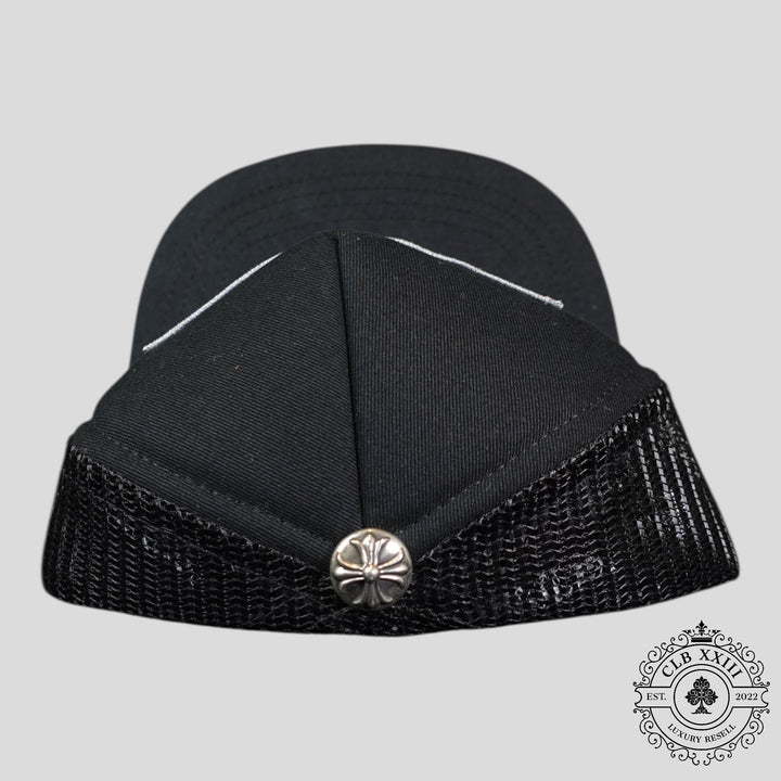 Chrome Hearts Fuck Hollywood Trucker Hat in Black