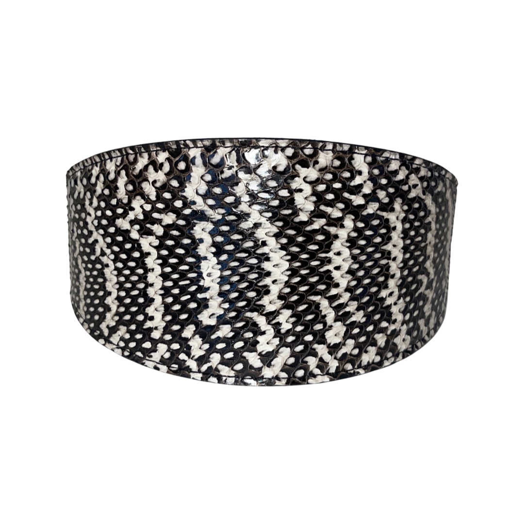 Black &amp; White 3” Wide Style Snake Collar