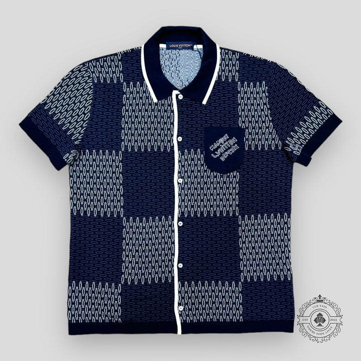 Louis Vuitton Damier Jacquard Quilted Cotton Button Up Shirt