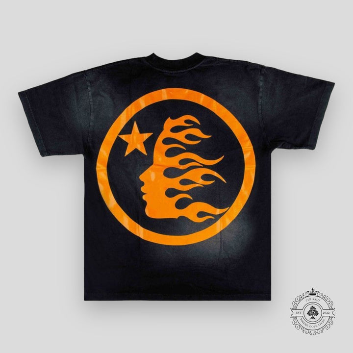 Hellstar Sport Logo Gel T-shirt in Black / Orange