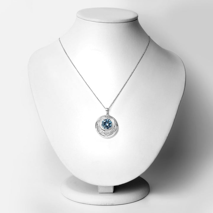 8.75 Carat Genuine Swiss Blue Topaz .925 Sterling Silver Pendant