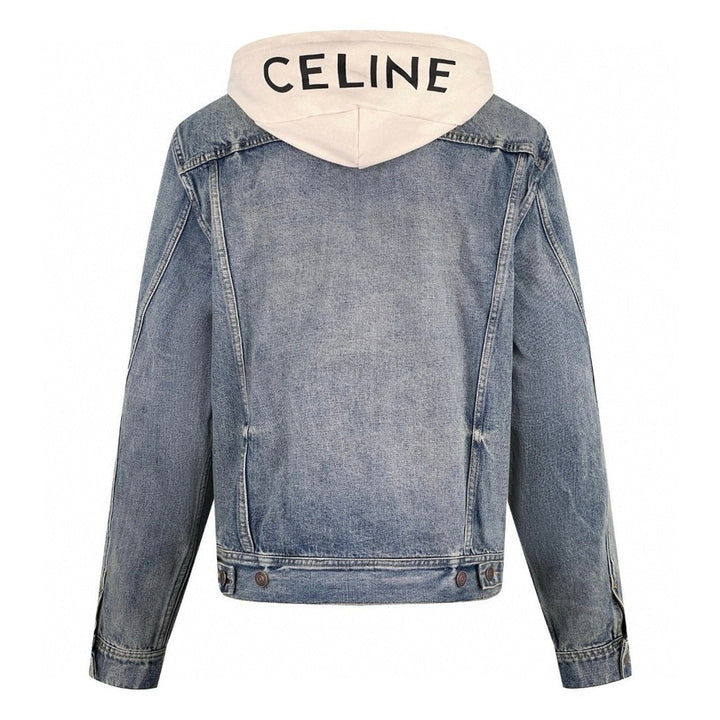 CELINE Washed Grey Denim Jacket – Casual Single-Breasted