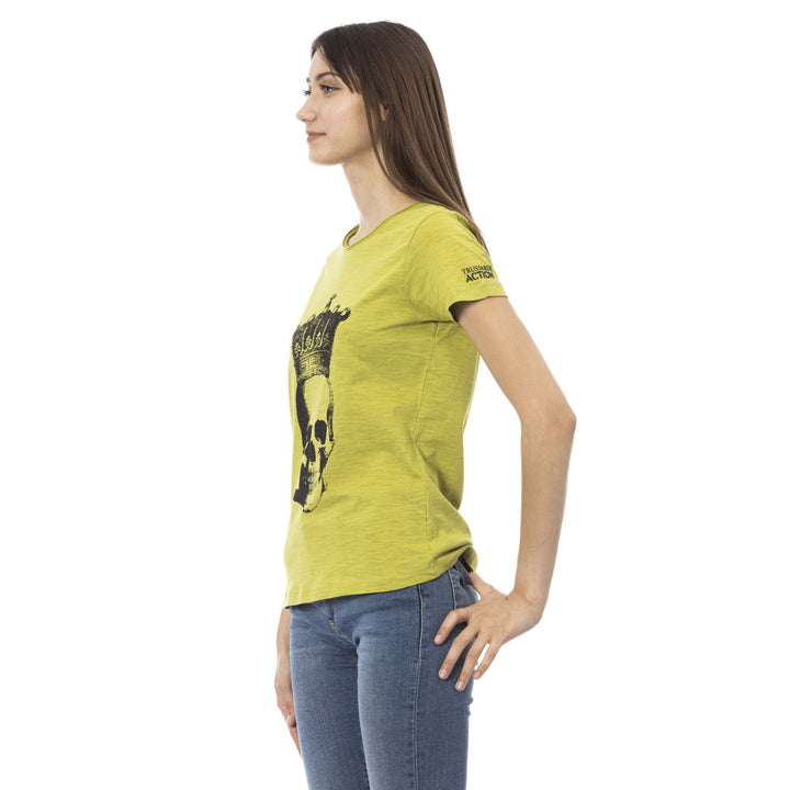Trussardi Action women's green graphic print T-shirts