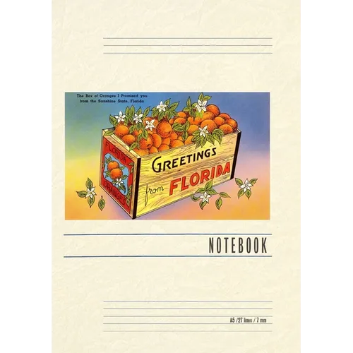 Vintage Lined Notebook Greetings from Florida, Orange Crate - Paperback