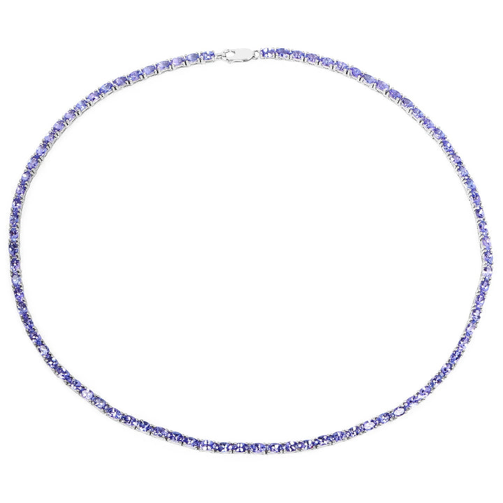 21.50 Carat Genuine Tanzanite .925 Sterling Silver Necklace