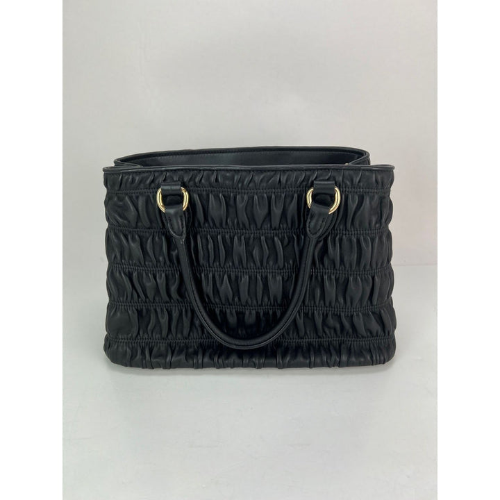Prada Nappa Gaufre Black Leather Shoulder Crossbody Bag SOLD