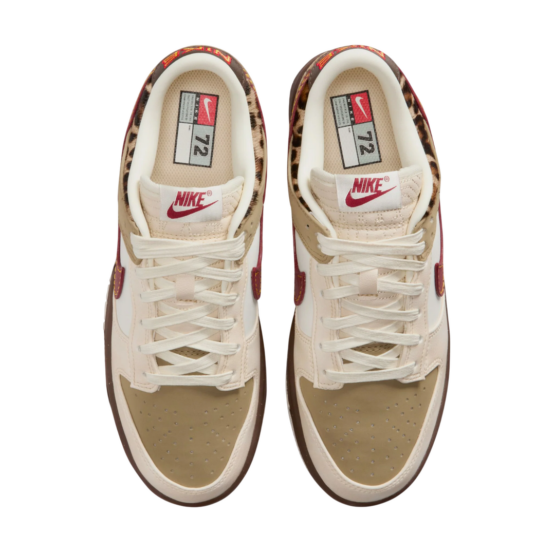 Nike Dunk Low Retro Khaki Team Red Pearl White Leopard (Women's)