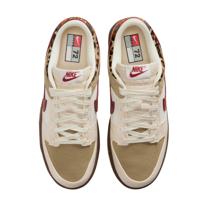 Nike Dunk Low Retro Khaki Team Red Pearl White Leopard (Women's)