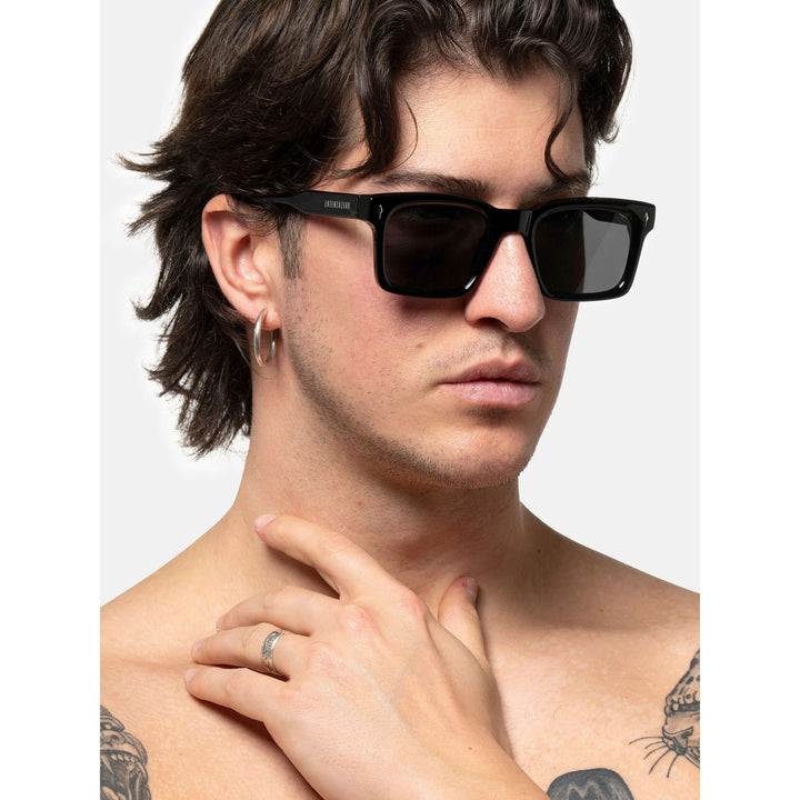 Black stylish Italian designed affordable sunglasses with UV protection.