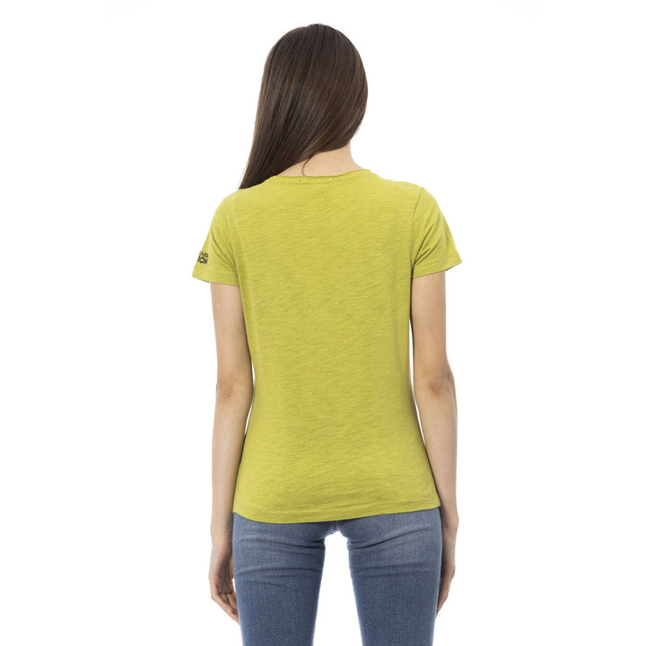 Trussardi Action women's green graphic print T-shirts