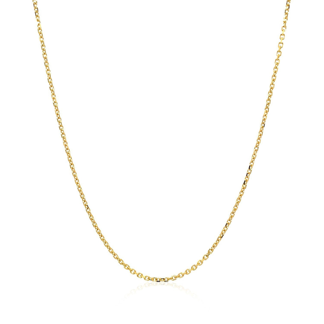 14k Yellow Gold Diamond Cut Cable Link Chain 1.1mm