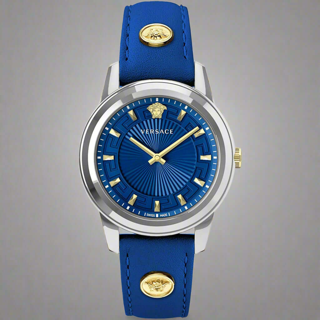 Versace women's blue dial gold indices Medusa series Watches