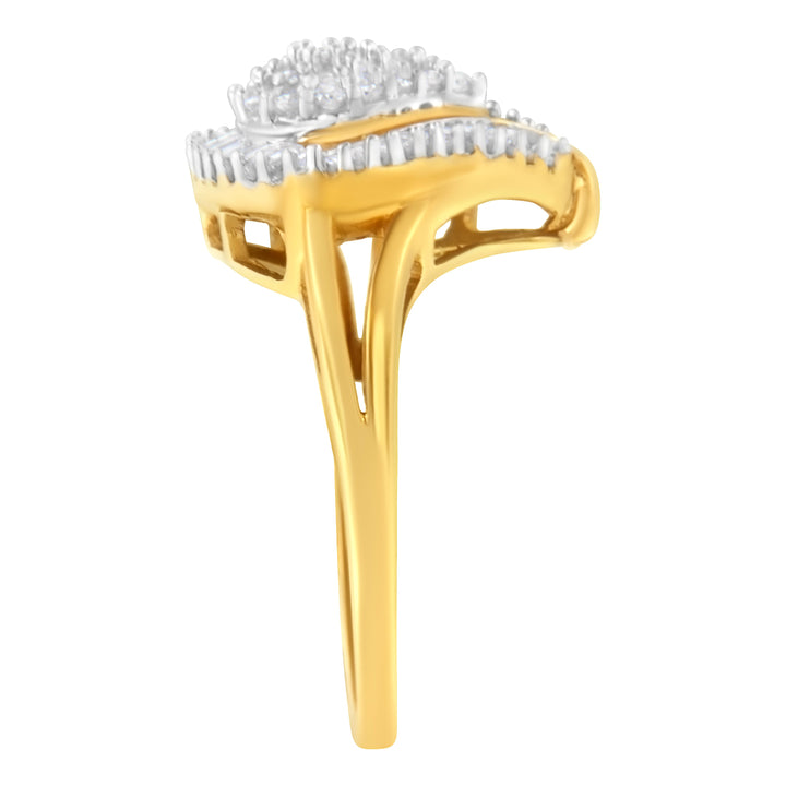 10K Yellow Gold Diamond Cluster Ring (1/2 Cttw, I-J Color, I1-I2 Clarity) - Size 8