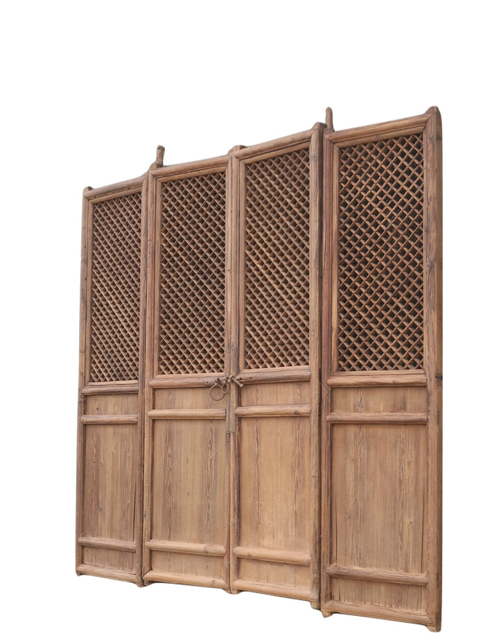 Dyag East 100 High Large Antique Chinese Screen Door- A set of 4 Lattice Screen Panels | Designer Collection