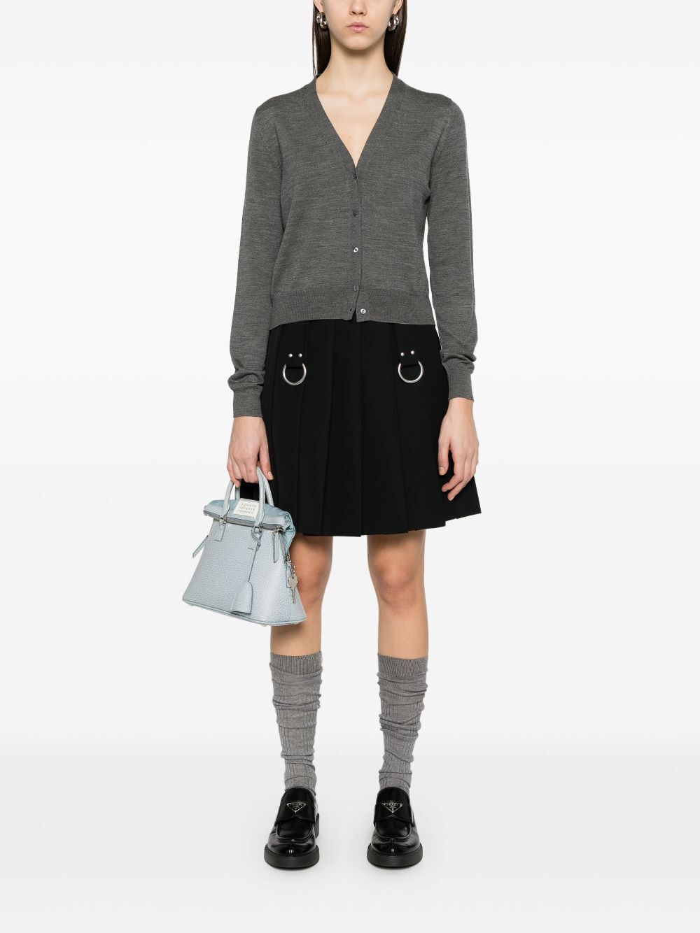 Prada Women V-Neck Lightweight Knit Wool Cardigan