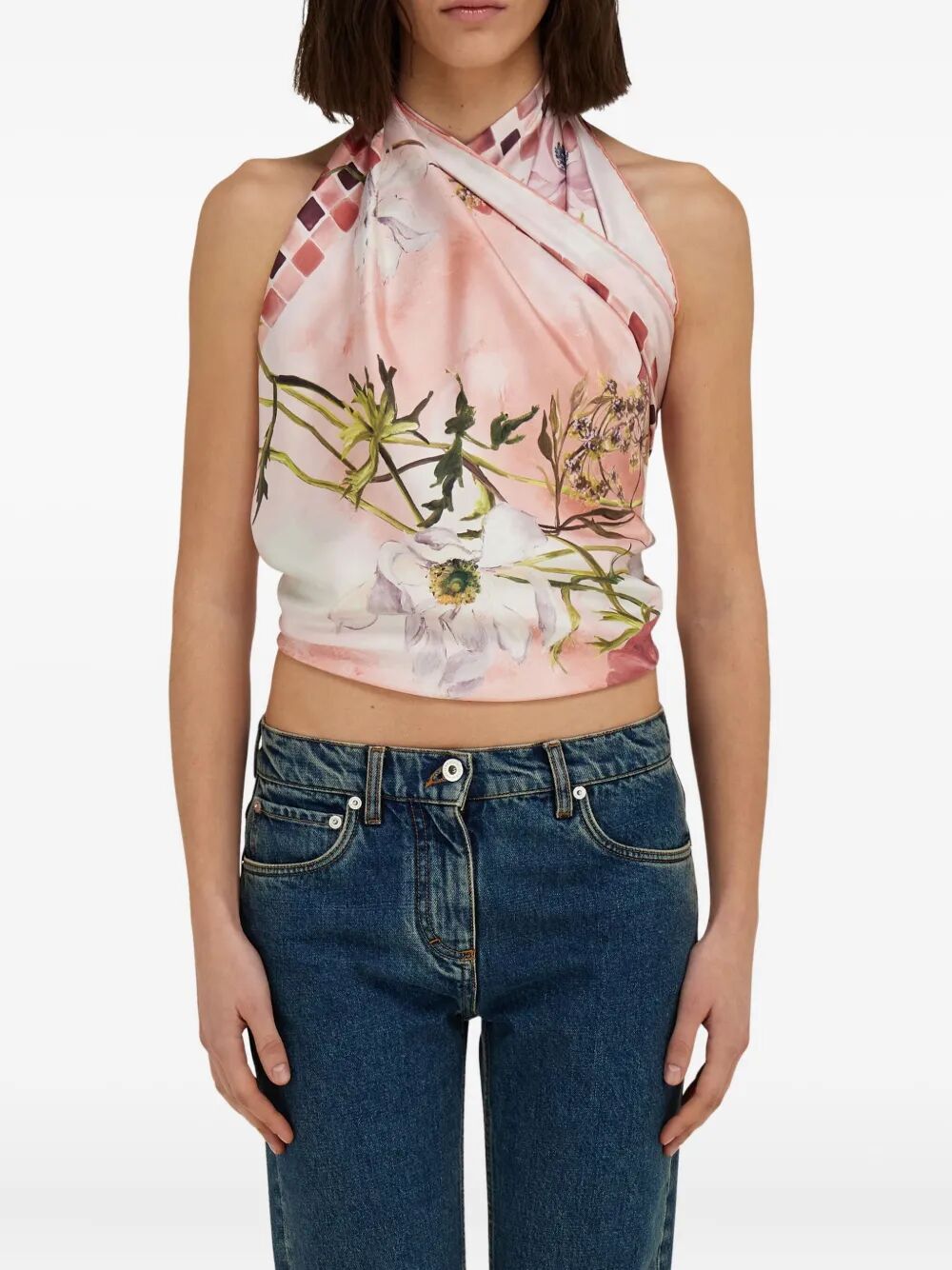 Ferragamo Women Flowersa-Print Silk Scarf