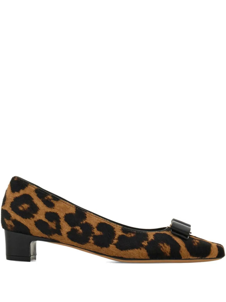 Ferragamo Women Horsehair Printed Pirri Pony Décolleté