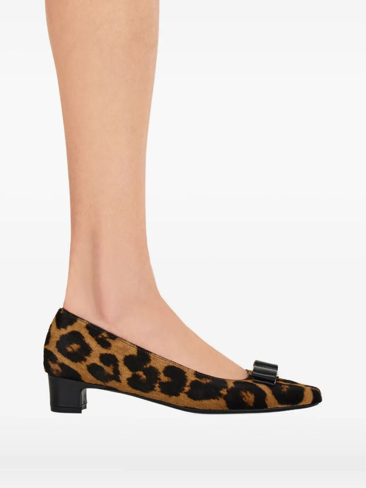 Ferragamo Women Horsehair Printed Pirri Pony Décolleté