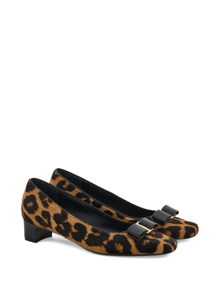 Ferragamo Women Horsehair Printed Pirri Pony Décolleté
