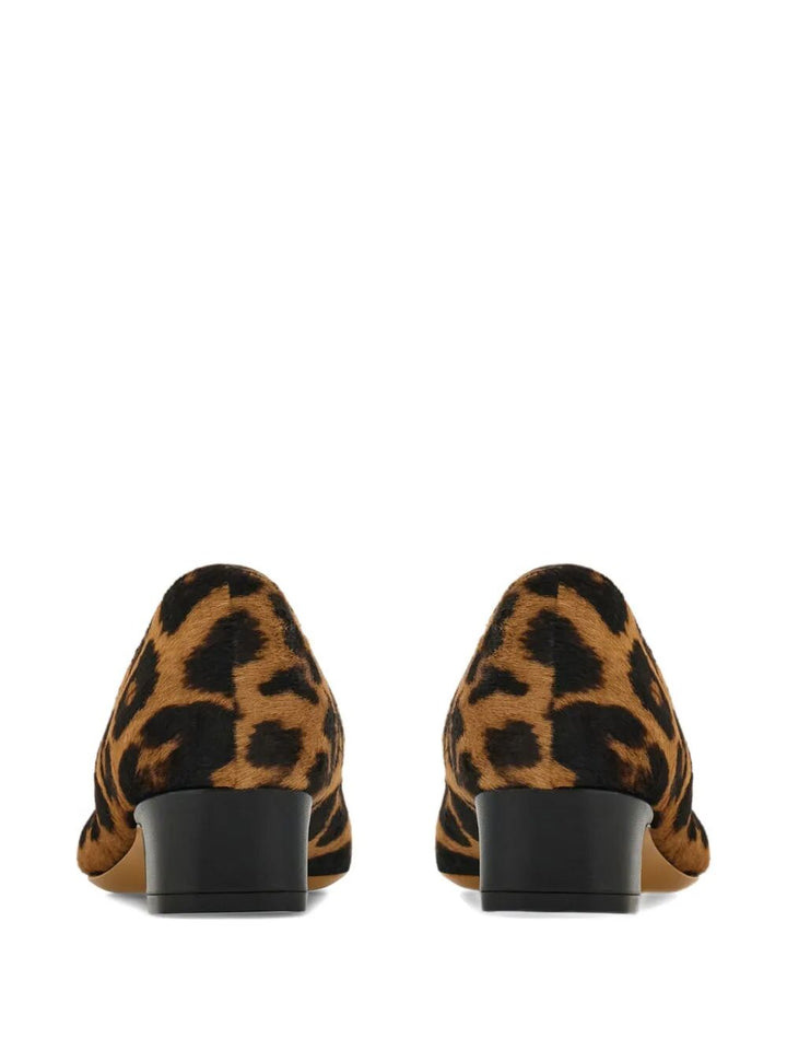 Ferragamo Women Horsehair Printed Pirri Pony Décolleté