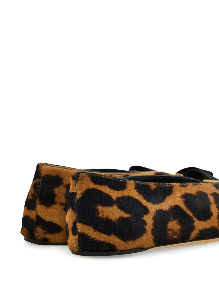 Ferragamo Women Horsehair Printed Vanna Ballet Flats