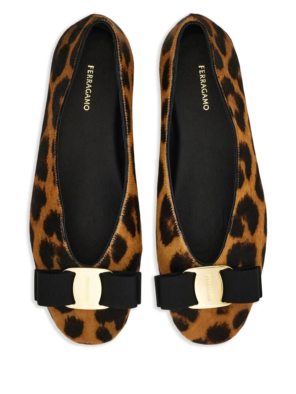 Ferragamo Women Horsehair Printed Vanna Ballet Flats