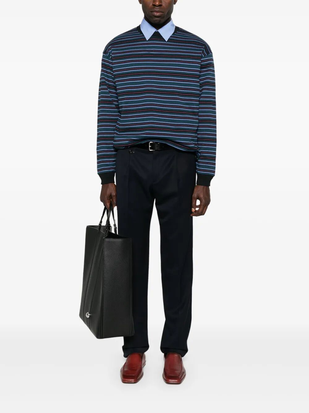 Prada Men Tapered Leg Wool Trousers