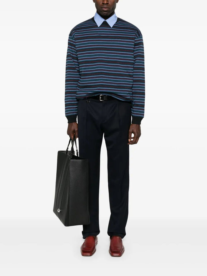 Prada Men Tapered Leg Wool Trousers