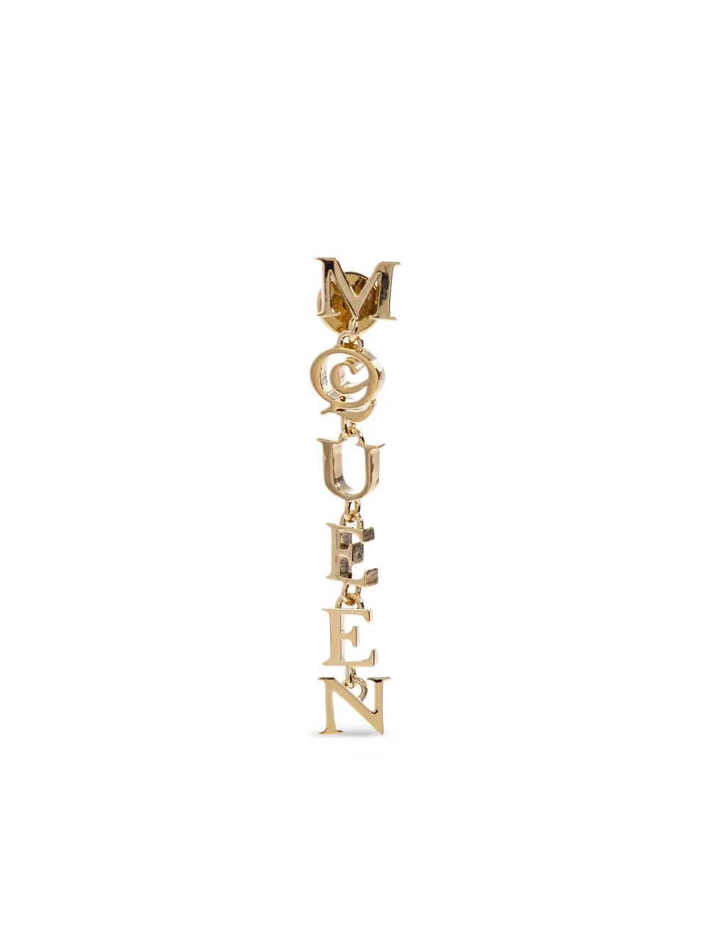 Alexander Mcqueen Women Pale Gold-Finished Logo Pendant Earrings