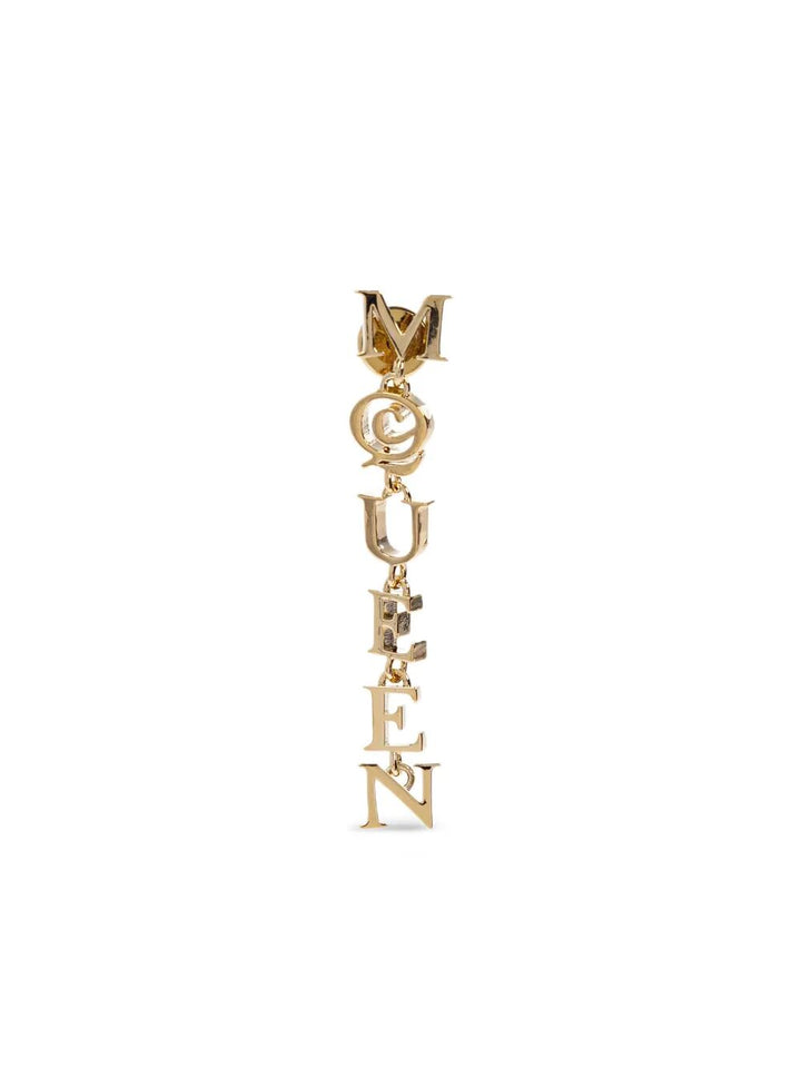 Alexander Mcqueen Women Pale Gold-Finished Logo Pendant Earrings