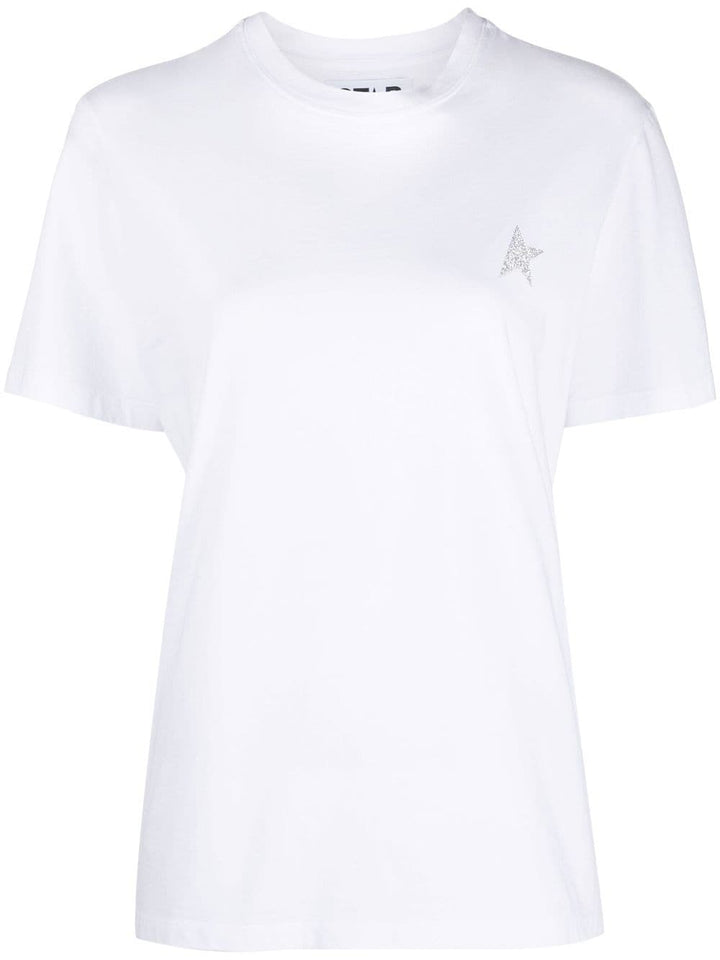 Golden Goose Women Star Collection T-Shirt With Glittered Star On The Front