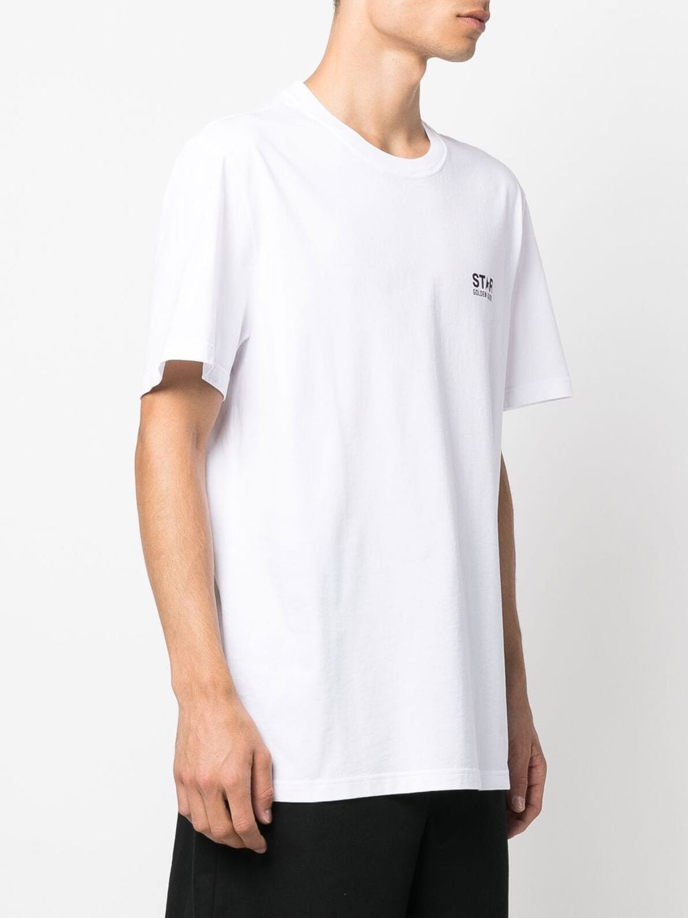 Golden Goose Men Star Collection T-Shirt With Contrasting Logo And Star